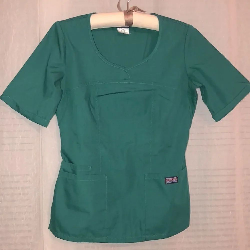 Cherokee XXS Green Scrub Top